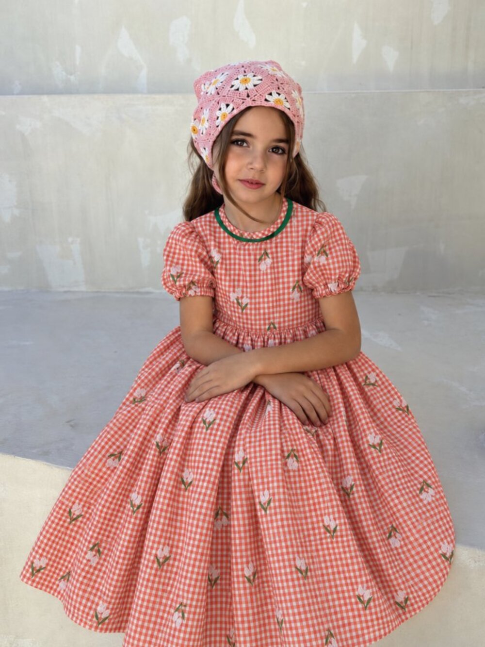 Vintage Gingham Girls Dress ()